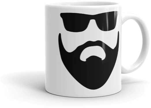 Beard And Sunglasses Silhouette - Ladies Custom 100% (600x600), Png Download