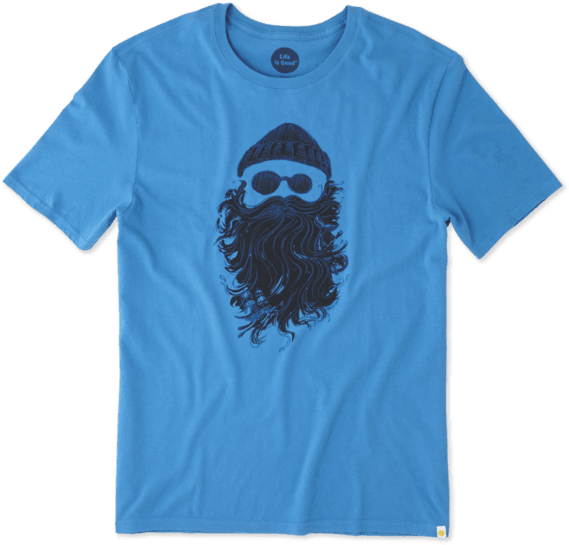 Life Is Good Men's Salty Beard Smooth T On Marina Blue-2xl - Uniqlo 足球 小將 (570x570), Png Download