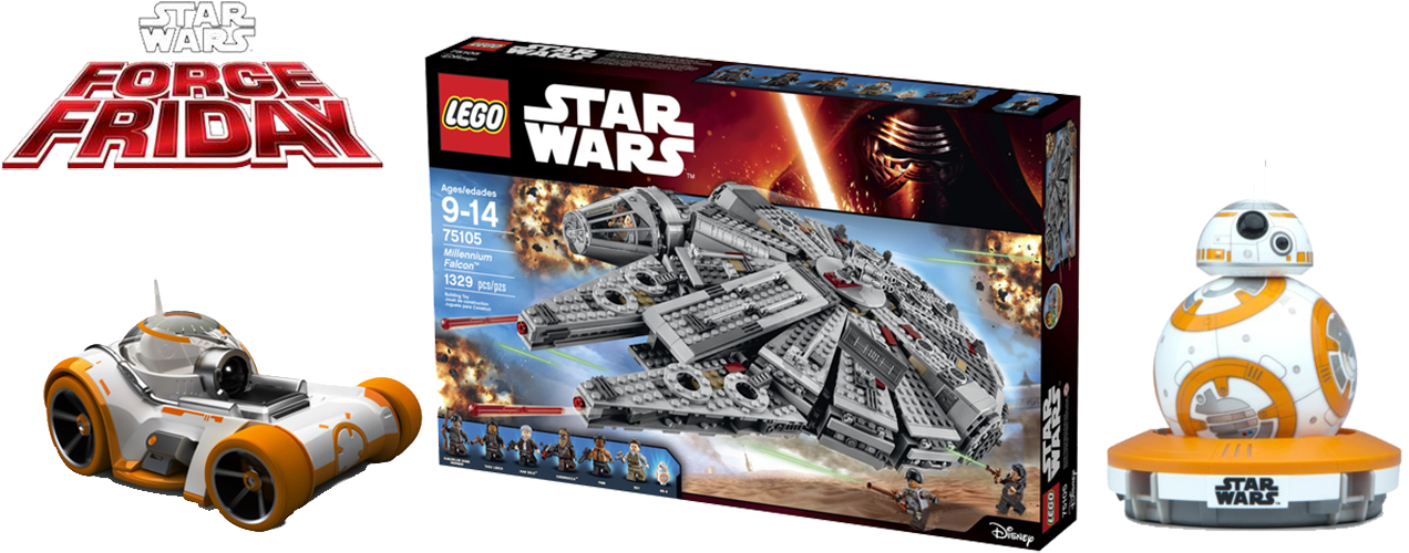 De Hoy El Force Friday, Celebración En La Que Los Fans - Lego 75105 Star Wars Force Awakens Millennium Falcon (1280x545), Png Download