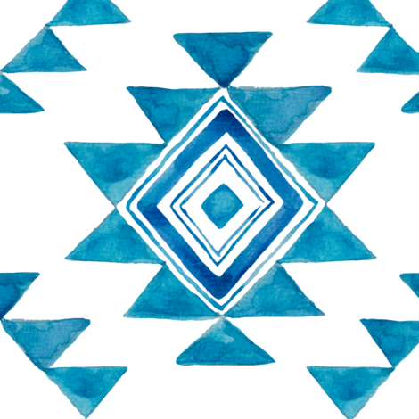 Turquoise Aztec Fabric By Thekindredpines On Spoonflower - Bohemianism (470x470), Png Download