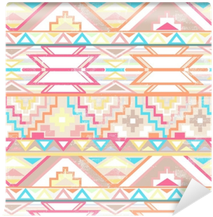 Abstract Geometric Seamless Aztec Pattern - Art Print: Girl's Abstract Geometric Seamless Aztec (400x400), Png Download