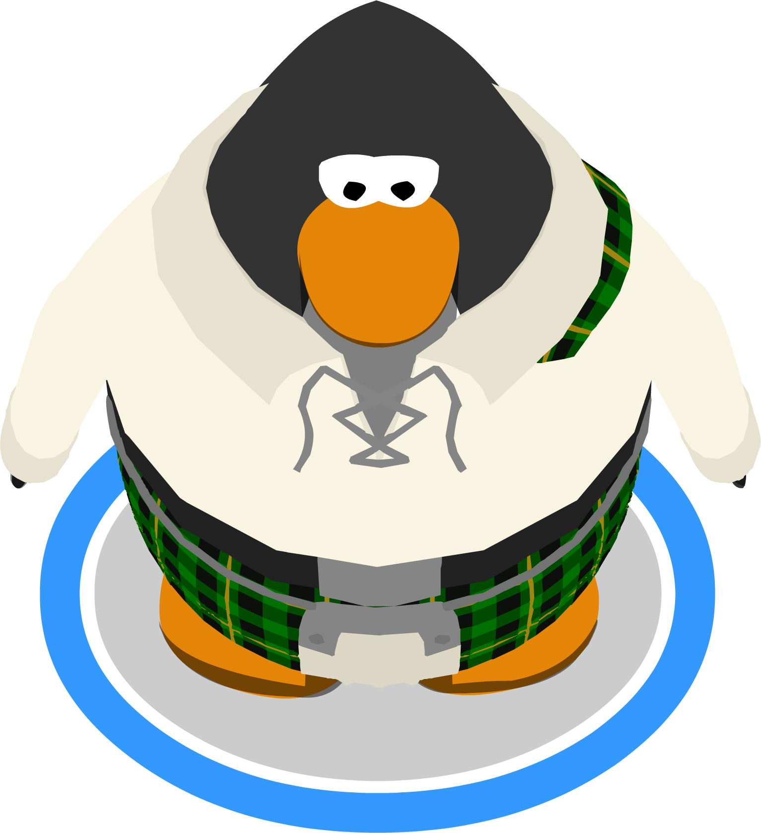 Emerald Kilt In-game - Club Penguin Graduation Cap (1533x1677), Png Download