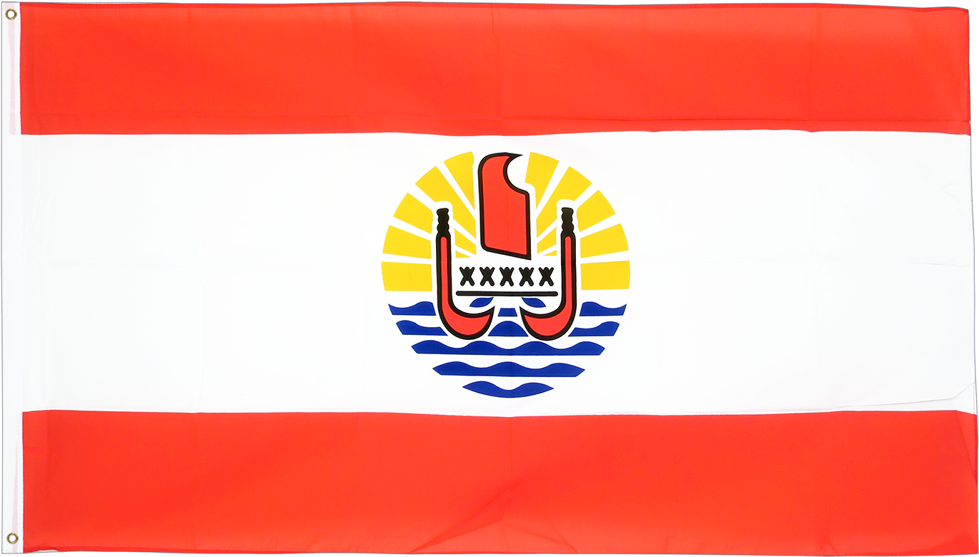 Free French Royal Flags - French Polynesia Flag Scroll Novelty Metal Magnet M-9180 (1500x1000), Png Download
