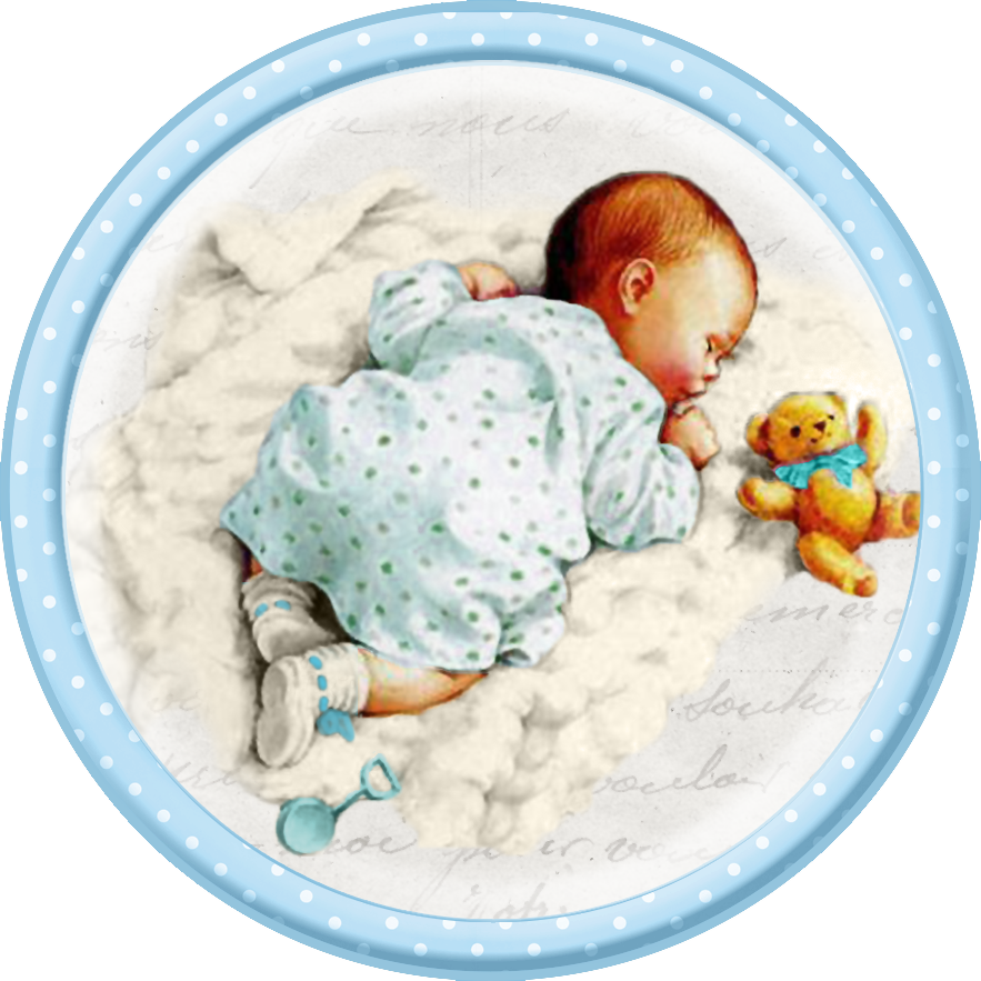 Cute Sleeping Babies - Vintage Baby Boy Train Clipart (883x883), Png Download
