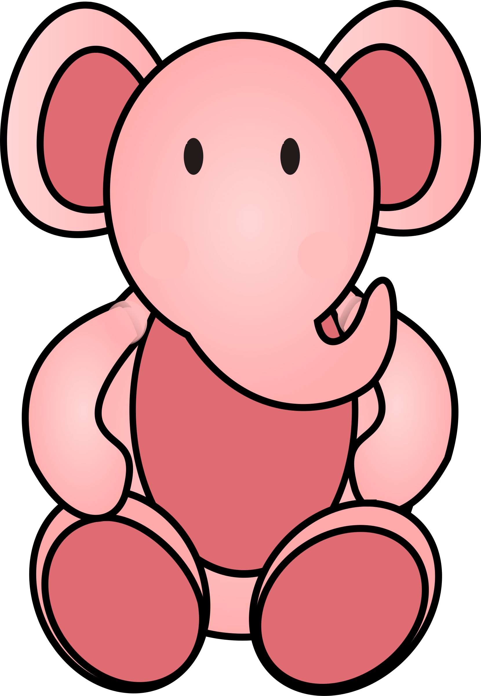 Big Image - Elefante Rosado Png (1660x2400), Png Download