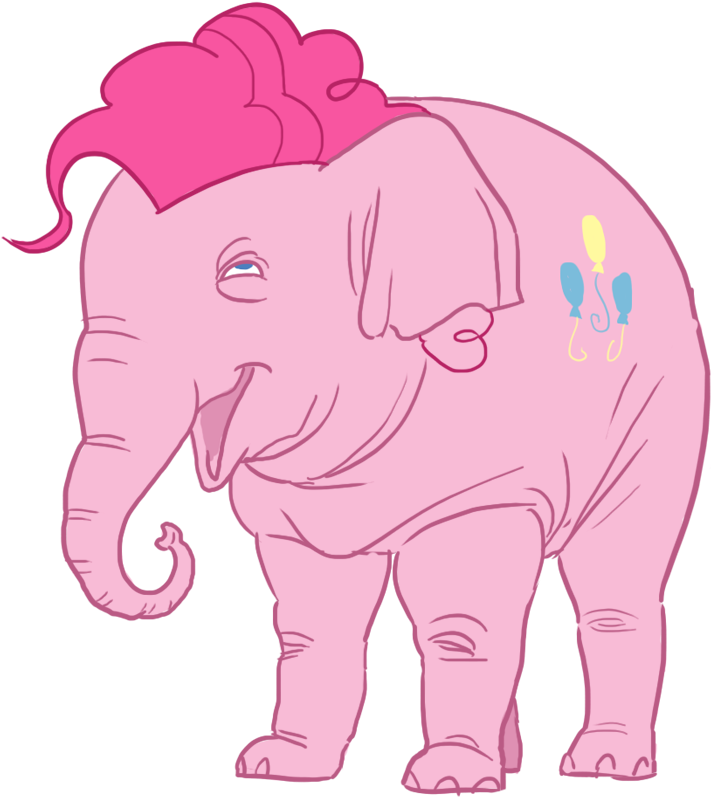 Blubhead, Elephant, Pink Elephants, Pinkiephant, Pinkie - Pinkie Pie Elephant (800x880), Png Download