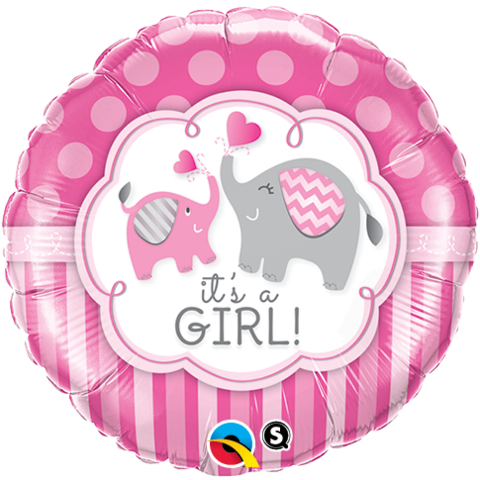 Its A Girl Pink Elephant Foil Balloon - Es Una Nina (480x480), Png Download
