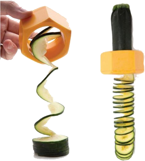 Cucumbo, A Kitchen Tool That Slices Cucumbers Into - Spiral Cucumber Slicer Vegetable Fruit Salad Cutter (530x574), Png Download