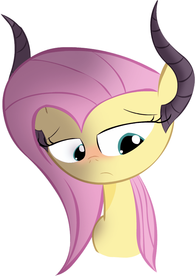 Trolllightsparkle, Demon, Fluttershy, Horn, Safe - Cartoon (689x925), Png Download