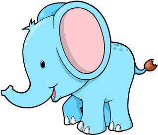 This One's For You Kid - Baby Blue Elephant Cartoon (374x332), Png Download