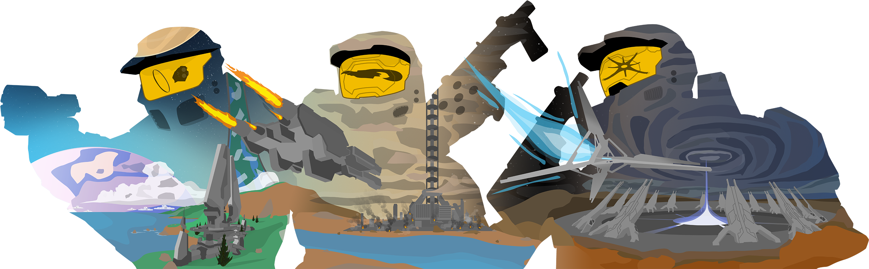 Vector Art - Halo En Vector (3000x925), Png Download