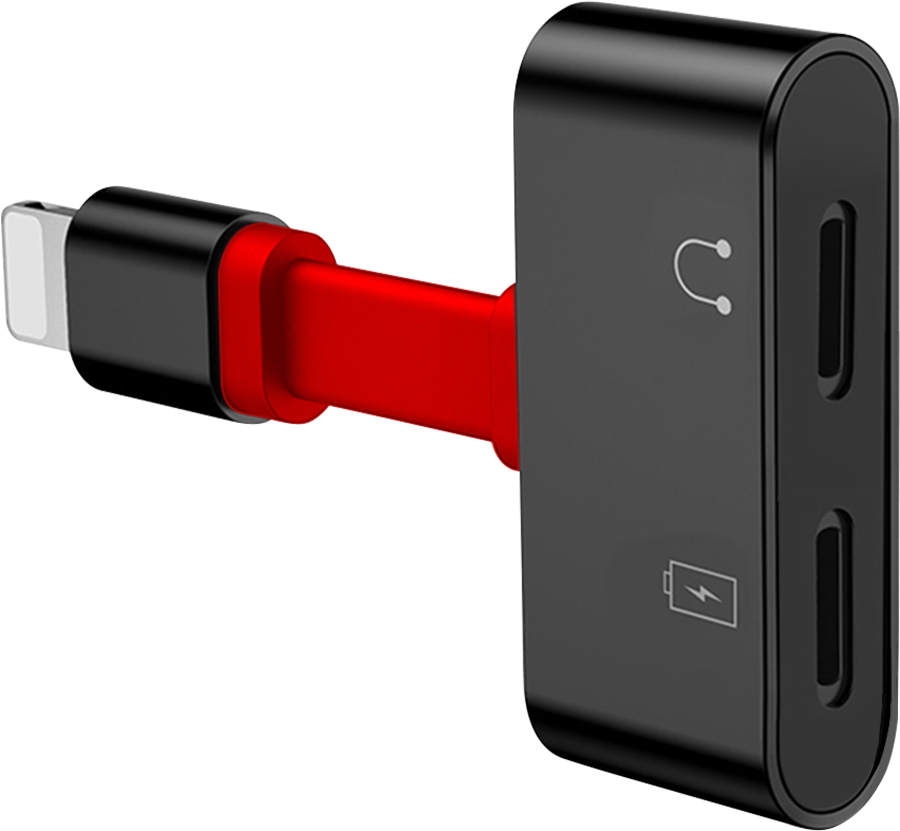 Lightning Splitter For Headphone And Charging - Unitek M102a (1200x1200), Png Download