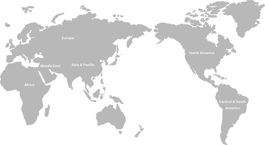 Csr Projects By Continent - Asia North America Map (907x499), Png Download