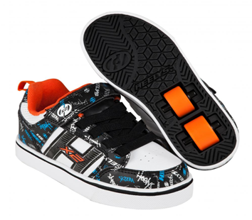 Bolt Plus Heelys Black / White / Orange / Cyan - Heelys X2 Bolt Plus Light Up - Black/white/orange/cyan (400x400), Png Download