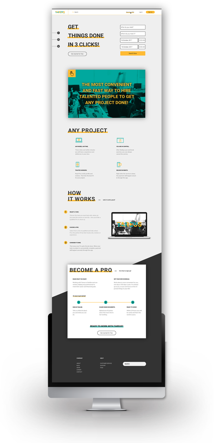 Imac Mockup Tareus Home Page A (1000x1429), Png Download