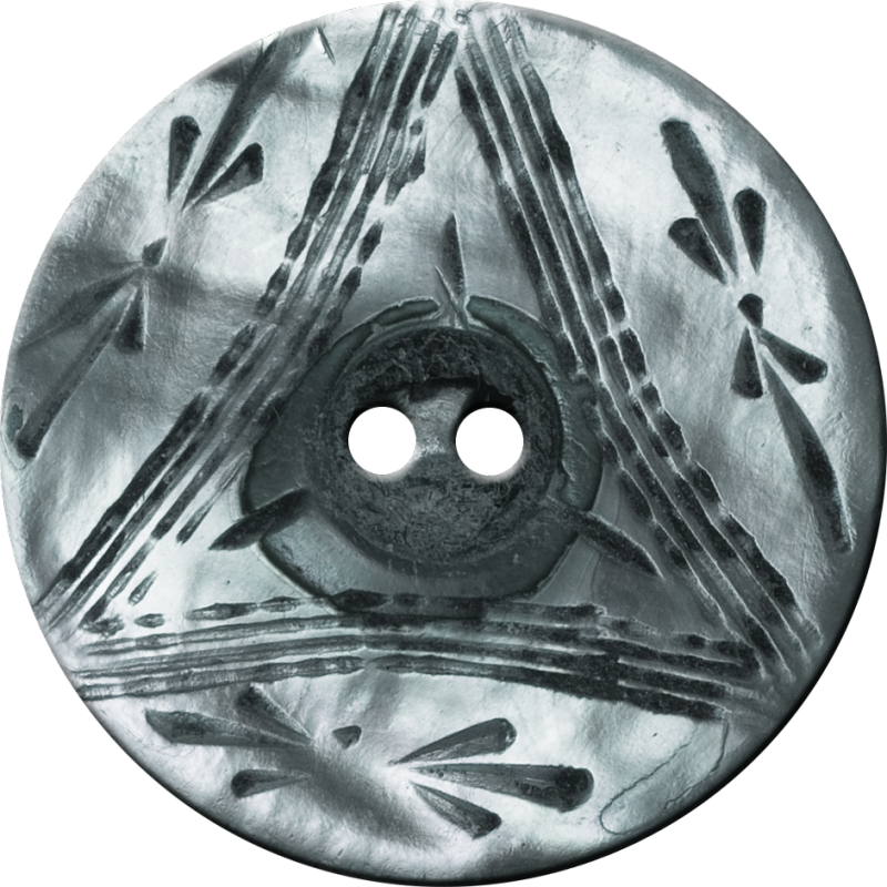 Button With Triangle And Floral Design, Grey - Circle (800x800), Png Download