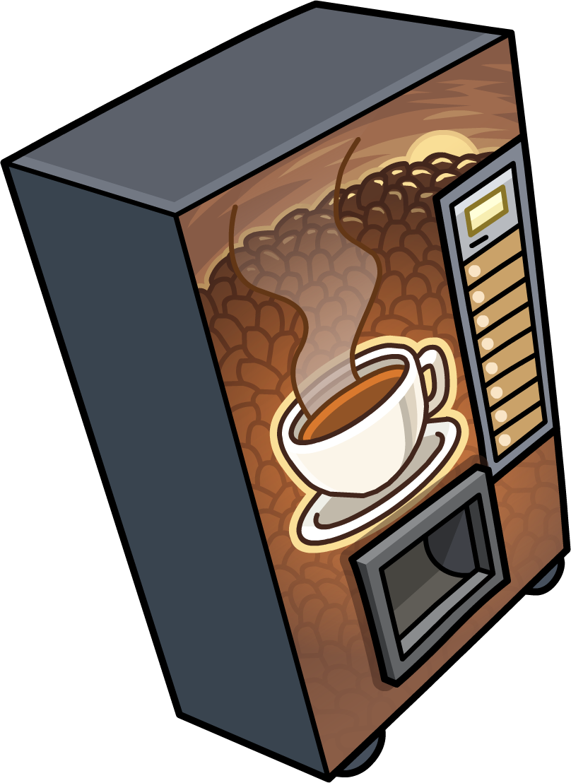 Coffee Machine Everyday Phoning Facility 2013 - Coffee Club Penguin (808x1108), Png Download
