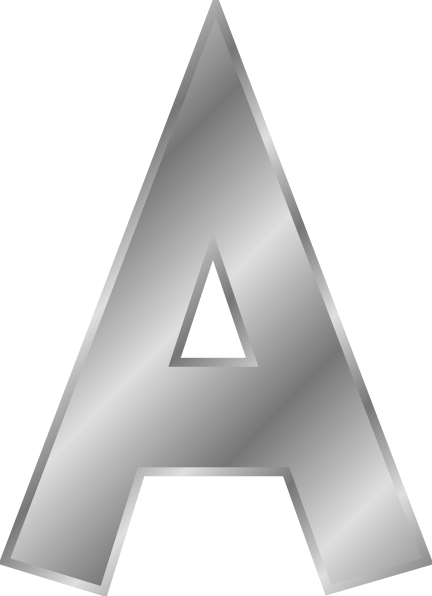 Silver Letter A Png (432x596), Png Download