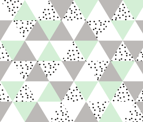 Triangle Wholecloth // Mint Gray B/w Dots Fabric By - Taupe (470x403), Png Download