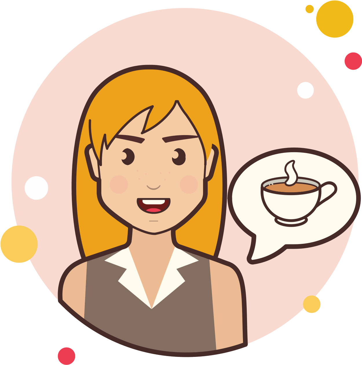 Girl And Coffee Cup Icon - Kid Question Png (1600x1600), Png Download