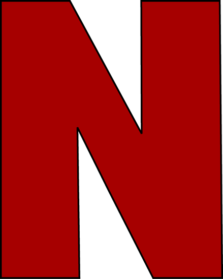 Red Letter N Clip Art Image Large Red Capital Letter - Letter N In Red (439x550), Png Download