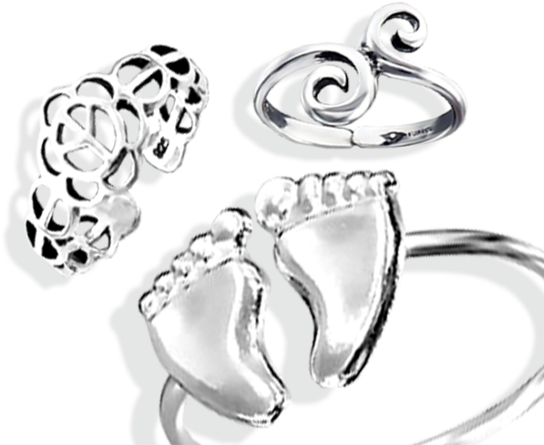 Plain Silver Toe Rings - Plane Silver Toes Ring (600x495), Png Download