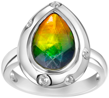 Nora Sterling Silver Topaz Ring By Korite Ammolite - Korite (500x500), Png Download