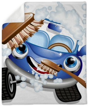 Auto Lavaggio Cartoon Car Wash Vector Plush Blanket - Noir's Mobile Detailing (400x400), Png Download