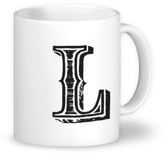 Caneca Monograma L - Letter (800x800), Png Download