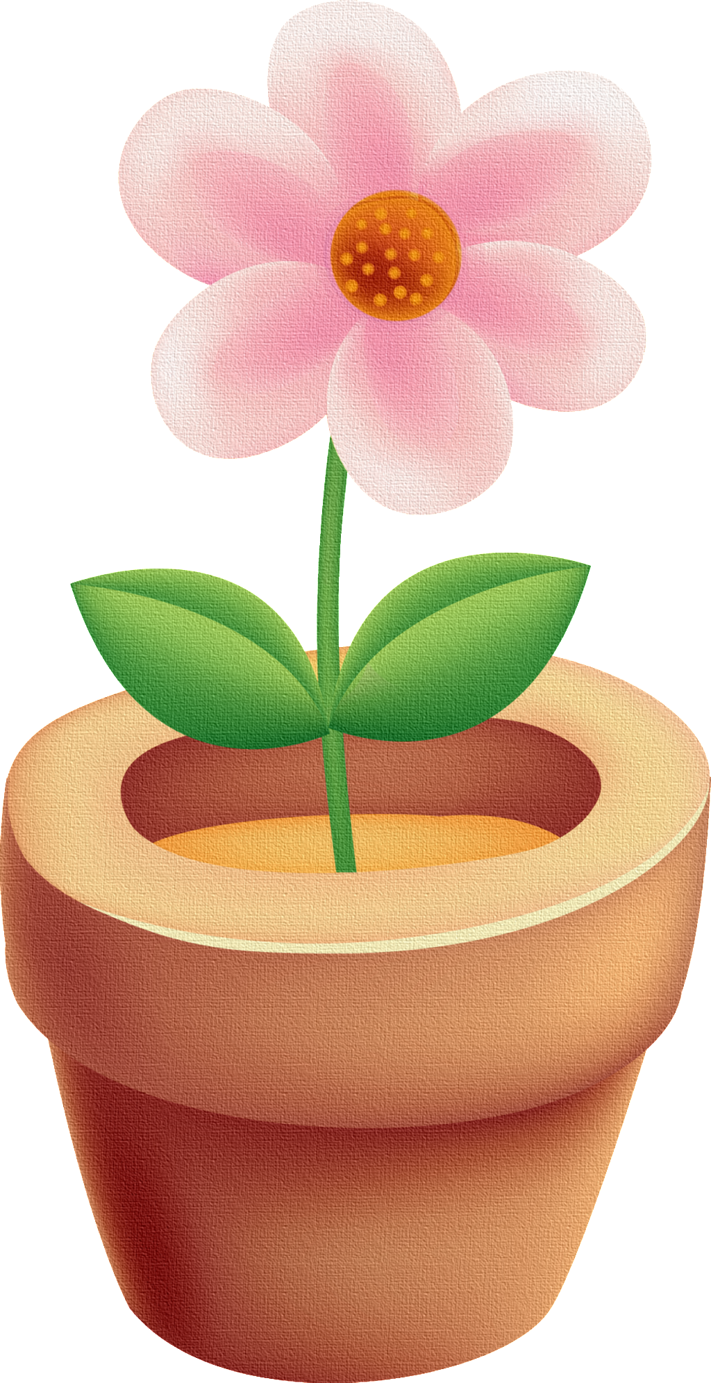 Hand Painted Potted Transparent With A Pot Of Flowers - Maceta Con Flor Png (1024x1992), Png Download