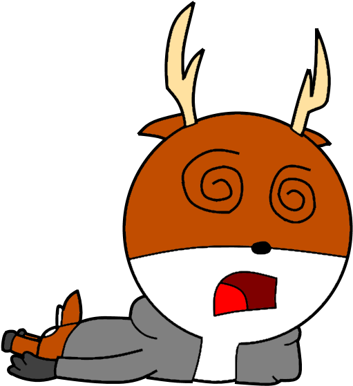 Logan The Deer Lying With Swirl Eyes - Deer (1280x720), Png Download