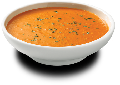 Tomato Basil Bisque Rich And Zesty Tomato Soup With - Soupe Du Jour (536x374), Png Download