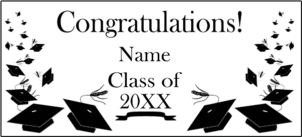 Click For Larger Picture Of Personalized Black Mortarboard - Burgundy Mortarboard Grad Door Banner (630x630), Png Download
