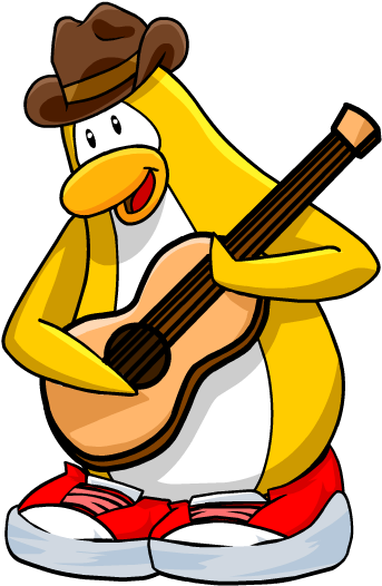 Franky 2008 Card Pose - Club Penguin Guitar Png (570x570), Png Download