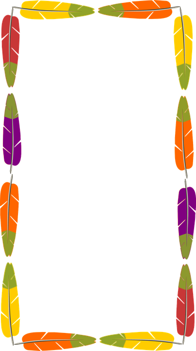 Marco, Plumas, Frontera, Colores - Feather Border Clipart (403x720), Png Download