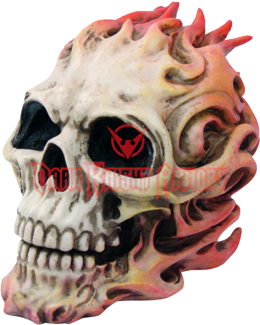 Blazing Fire Skull Cc9705 From Dark Knight Armoury - Flaming Skull Ornament (670x670), Png Download