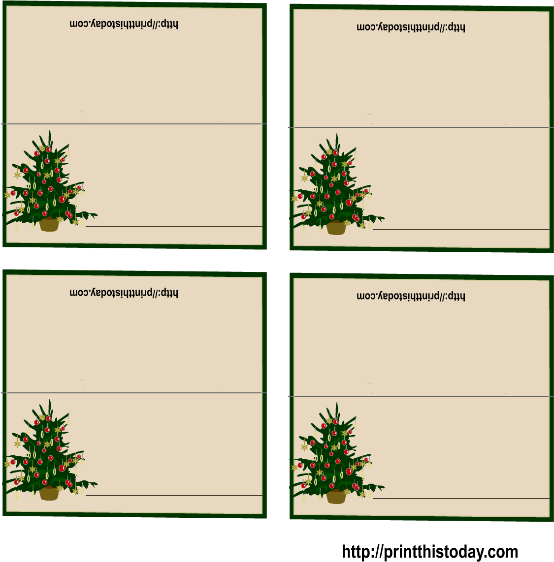 Download Free Printable Christmas Place cards Regarding Christmas 