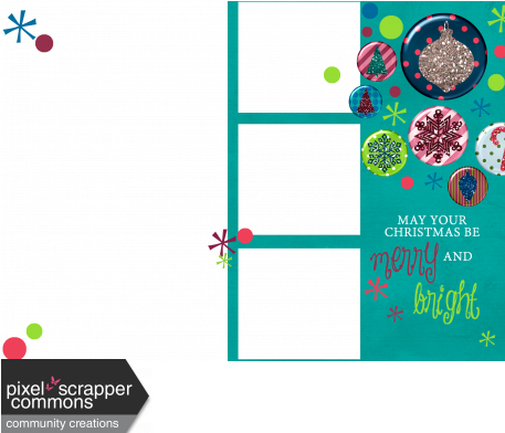 Photo Christmas Card Template Merry & Bright - Circle (456x456), Png Download