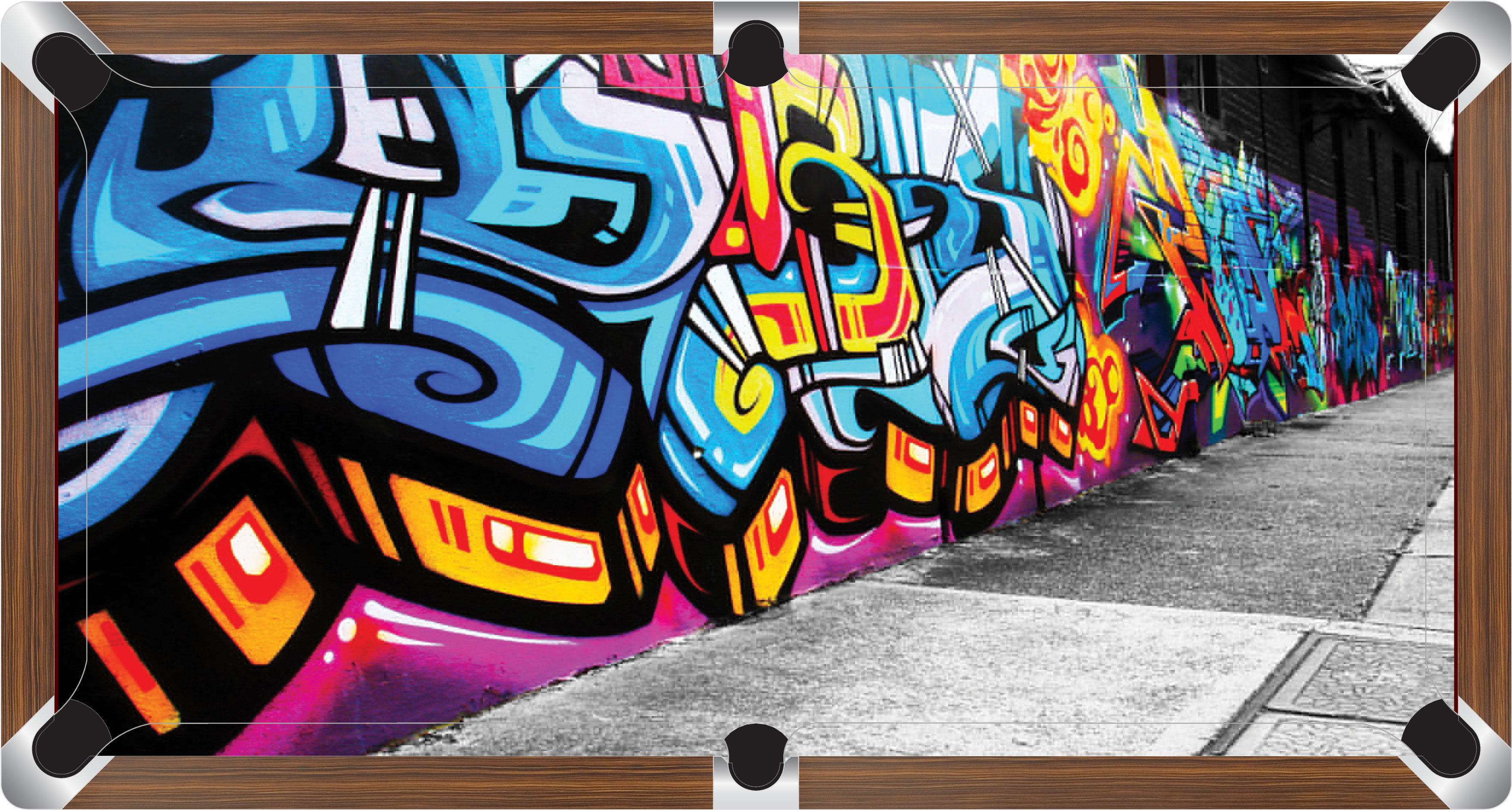 Graffiti Street Custom Made Printed Pool Snooker Billiard - Hip Hop (3984x2354), Png Download