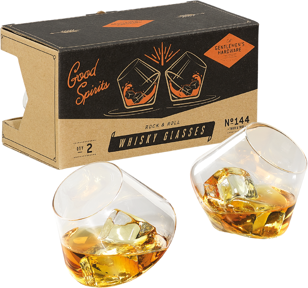 Gentlemen's Hardware Rocking Whisky Glasses (1118x1118), Png Download