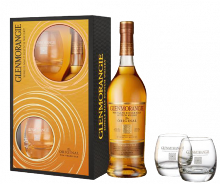 Glenmorangie 10yr Scotch Whisky W/ 2 Glasses - Glenmorangie 10 Year Old Glass Pack Highland Single (449x449), Png Download