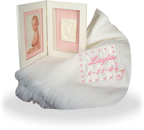 Blanket And A Keepsake Frame For A Baby Girl Personalized - Baby Gift Creations Baby Keepsake Blanket & Frame (500x500), Png Download