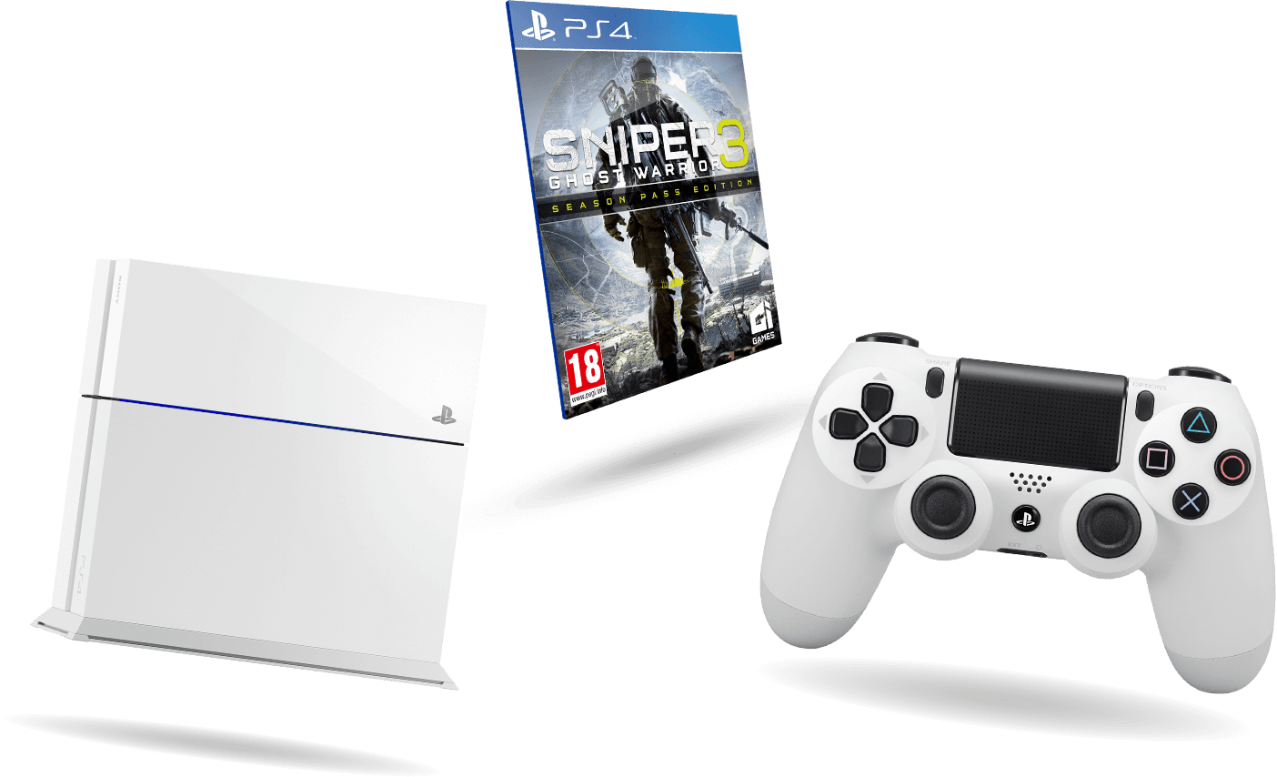 Console, Game & Controller - Sony Playstation Dualshock 4 Control Pad - Glacier (1404x854), Png Download