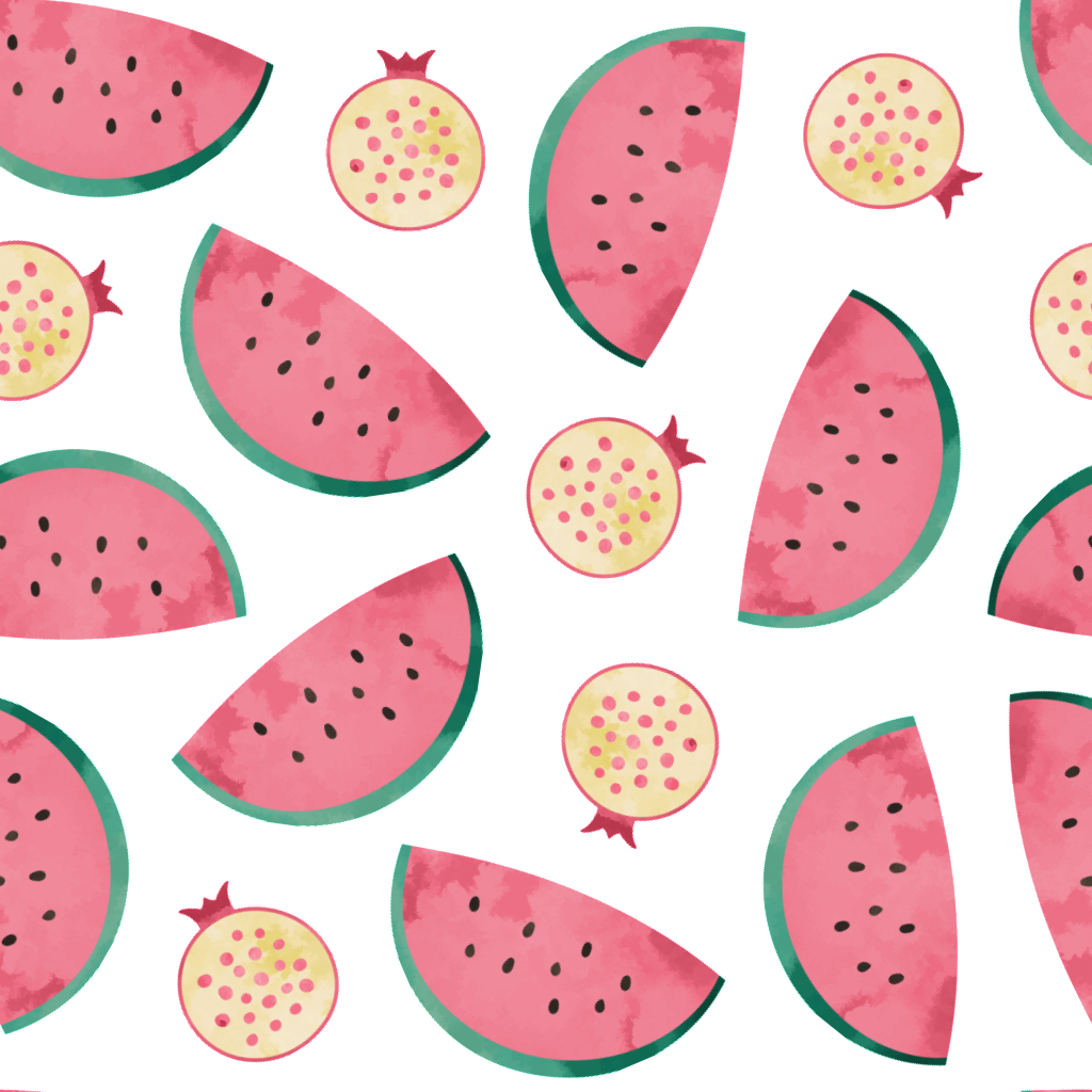 Summer Watermelon Cartoon Background - 可愛 底 (1024x1024), Png Download