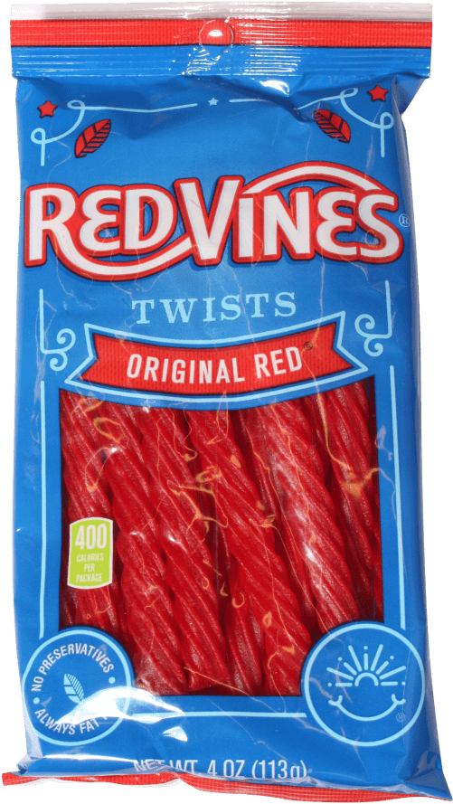 Red Vines Original Red Twists 4oz - Red Vines Black Licorice Sugar Free Vines - 5 Oz. Bag (1350x900), Png Download