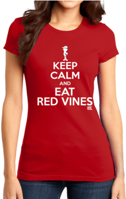 Starkid Keep Calm And Eat Red Vines T-shirt - District-juniors Very Important Tee-dt6001, Beige (319x400), Png Download
