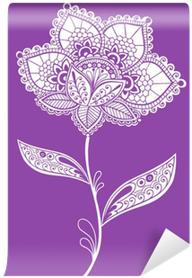 Lace Henna Flower Design Element Wall Mural • Pixers® - Henna Flower Designs (400x400), Png Download