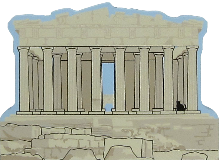 Cat's Meow Village Athens Greece Parthenon #03-917 (724x530), Png Download