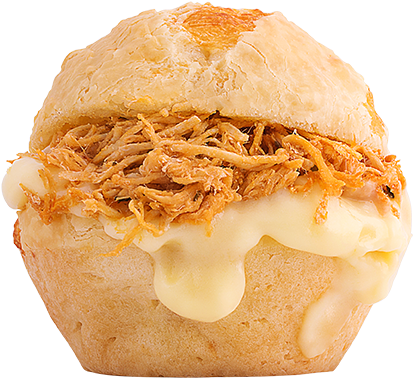 Pão De Queijo Recheado - Pao De Queijo Recheado De Frango (600x600), Png Download