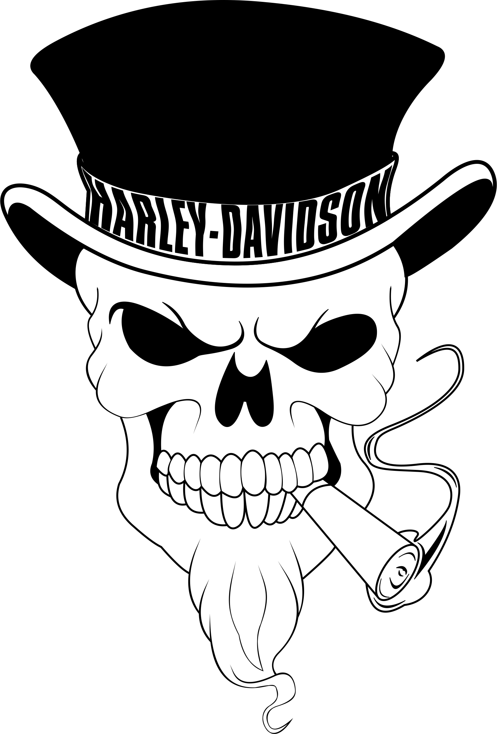 Ssckull Clipart Harley - Skull Harley Davidson Logo (1610x2379), Png Download